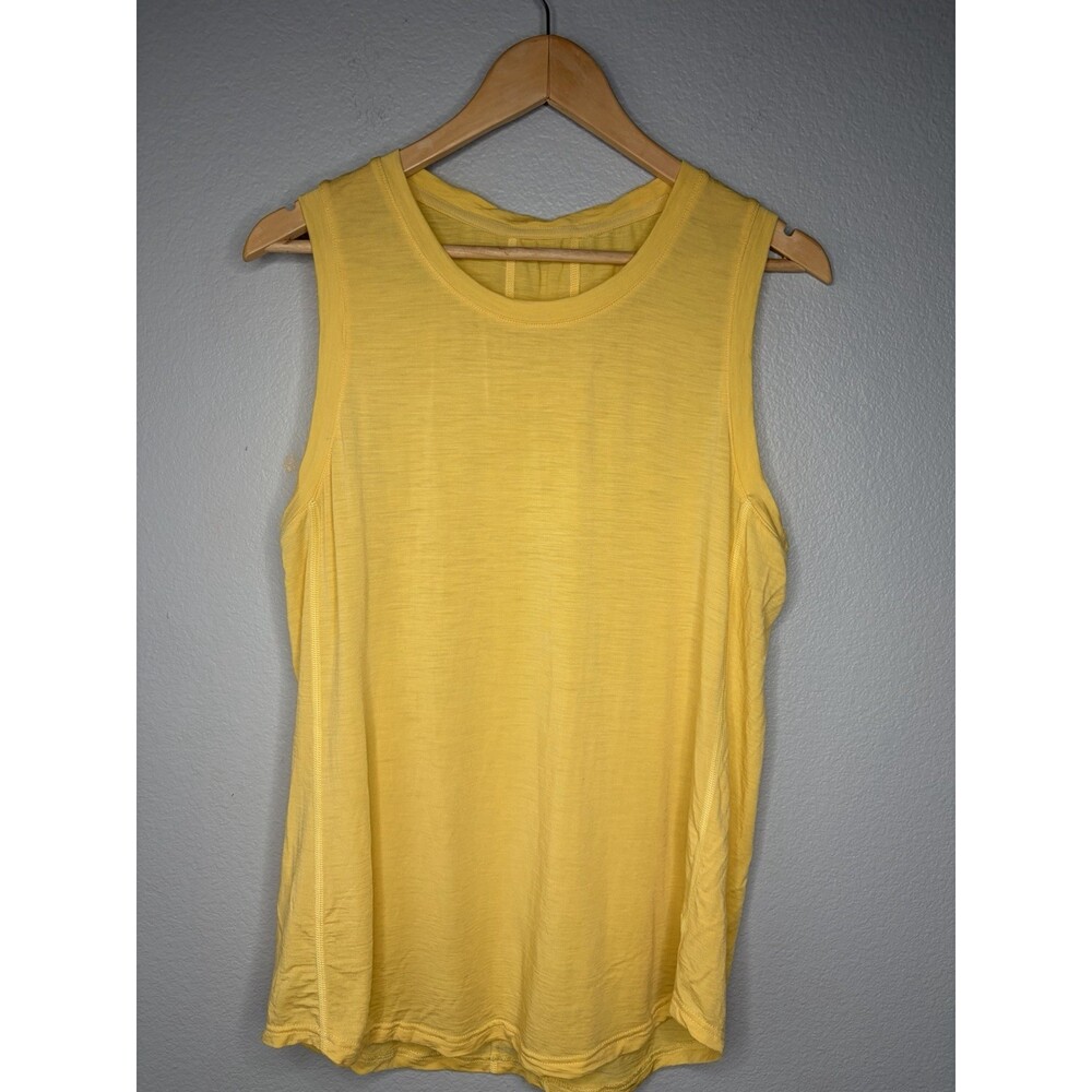 Woolly 95% Merino Wool Tank Top Womens XXL yellow Knit Baselayer Active Shirt
